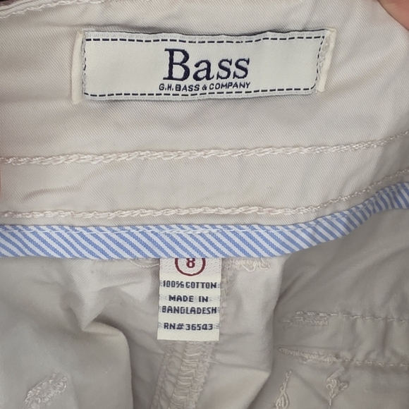 GH Bass Utility Shorts Light Khaki Tan Stone Pockets mid rise 5.5" inseam Size 8 - Picture 4 of 6